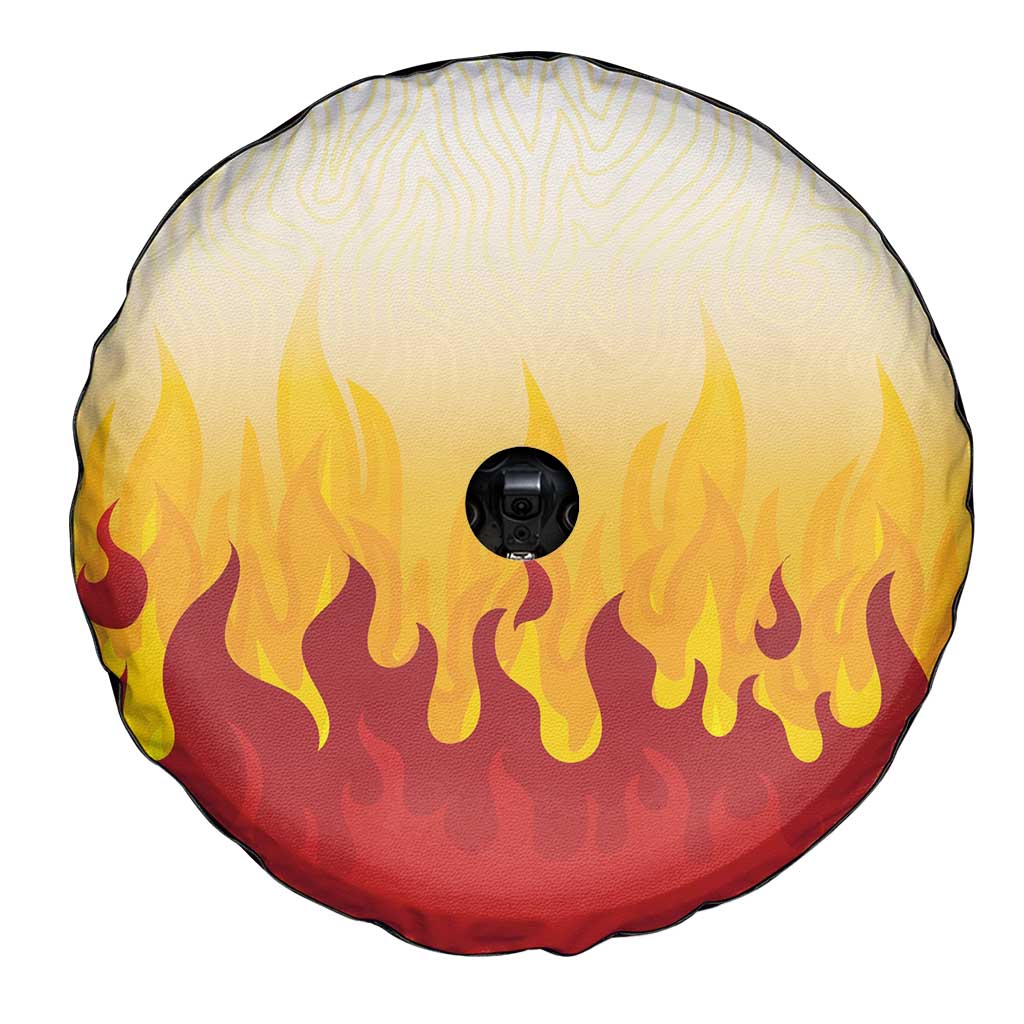 Japanese Kaen Pattern Spare Tire Cover Flame Pillar Blazing Lion Heart LT9 - Polynesian Pride