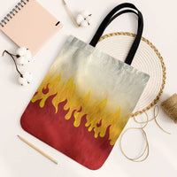 Japanese Kaen Pattern Tote Bag Flame Pillar Blazing Lion Heart LT9 Black Strap One Size Red - Polynesian Pride