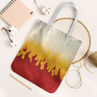 Japanese Kaen Pattern Tote Bag Flame Pillar Blazing Lion Heart LT9 White Strap One Size Red - Polynesian Pride