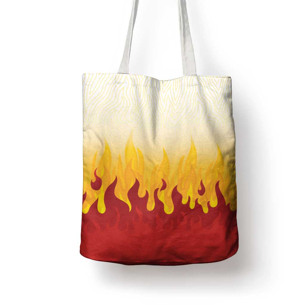 Japanese Kaen Pattern Tote Bag Flame Pillar Blazing Lion Heart LT9 - Polynesian Pride