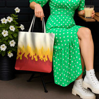 Japanese Kaen Pattern Tote Bag Flame Pillar Blazing Lion Heart LT9 - Polynesian Pride