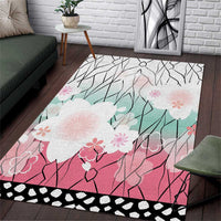 Japanese Kocho Pattern Area Rug Insect Pillar Butterfly Flower Fairy LT9 Pink - Polynesian Pride