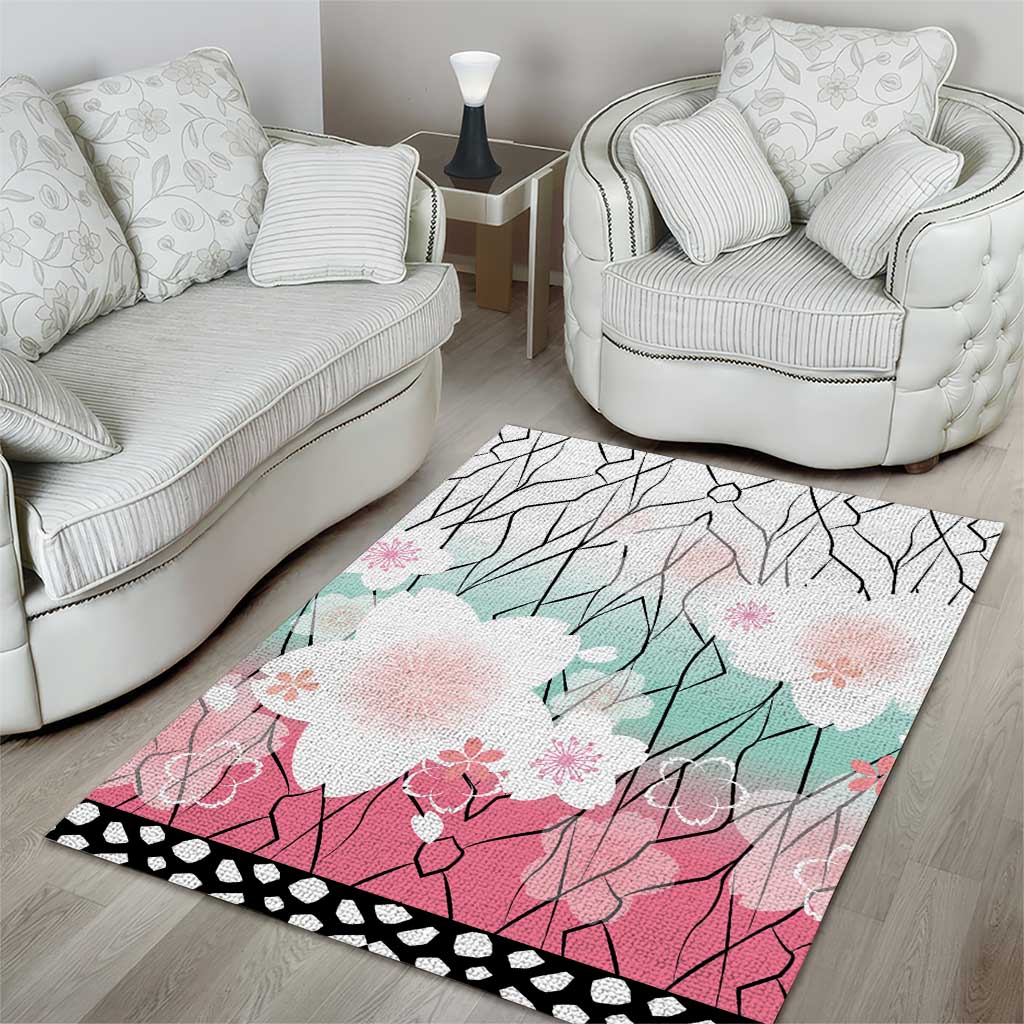Japanese Kocho Pattern Area Rug Insect Pillar Butterfly Flower Fairy LT9 - Polynesian Pride
