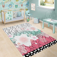 Japanese Kocho Pattern Area Rug Insect Pillar Butterfly Flower Fairy LT9 - Polynesian Pride