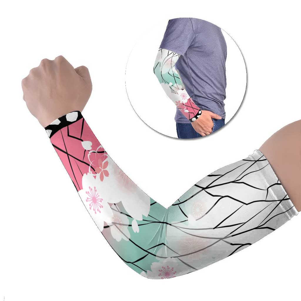 Japanese Kocho Pattern Arm Sleeves Insect Pillar Butterfly Flower Fairy LT9 Set of 2 Pink - Polynesian Pride