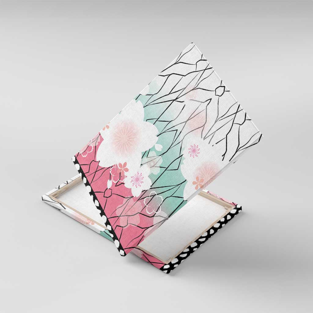 Japanese Kocho Pattern Canvas Wall Art Insect Pillar Butterfly Flower Fairy LT9 With Frame Pink - Polynesian Pride