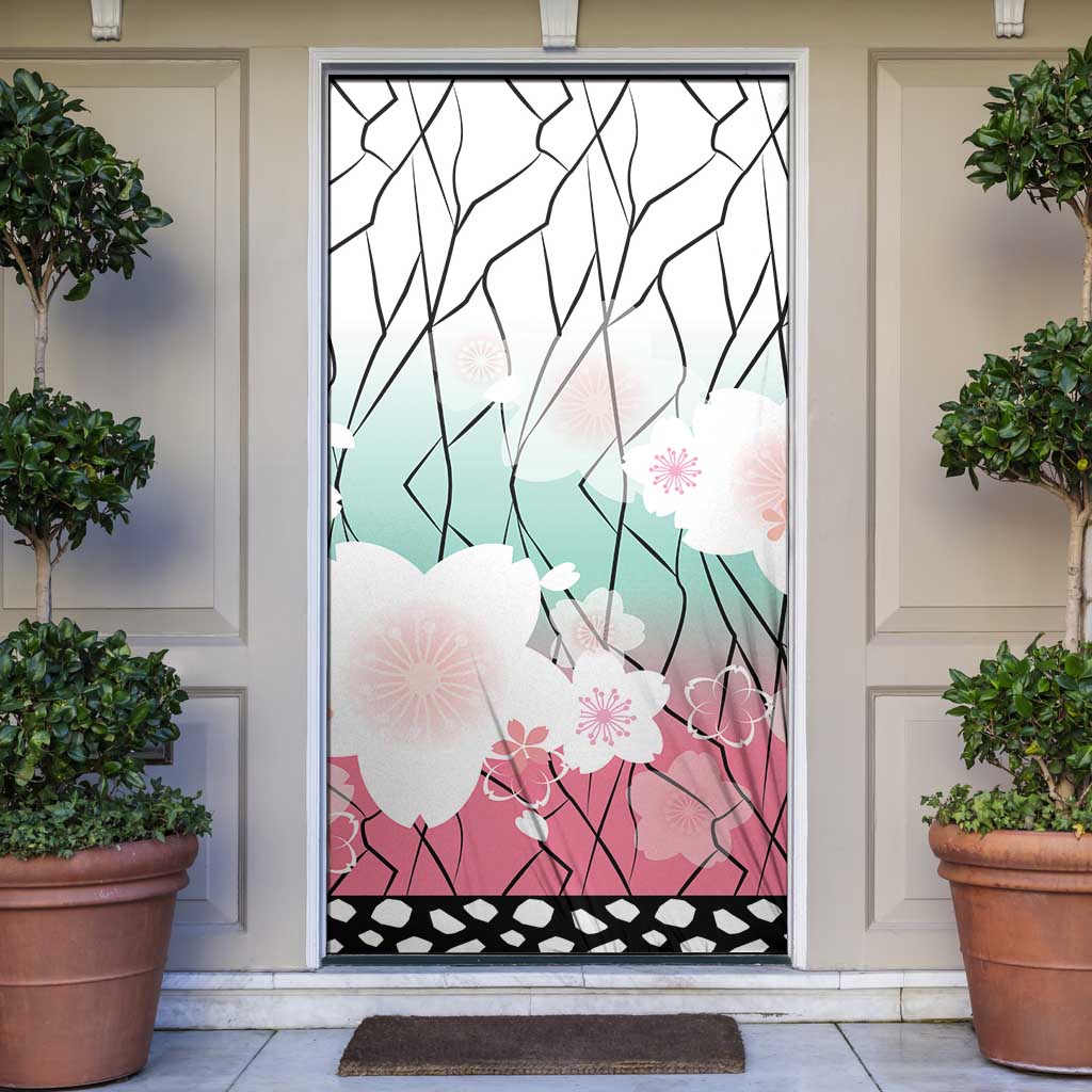 Japanese Kocho Pattern Door Cover Insect Pillar Butterfly Flower Fairy LT9 Pink - Polynesian Pride