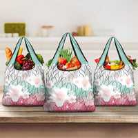Japanese Kocho Pattern Grocery Bag Insect Pillar Butterfly Flower Fairy LT9 3-pack One Size Pink - Polynesian Pride