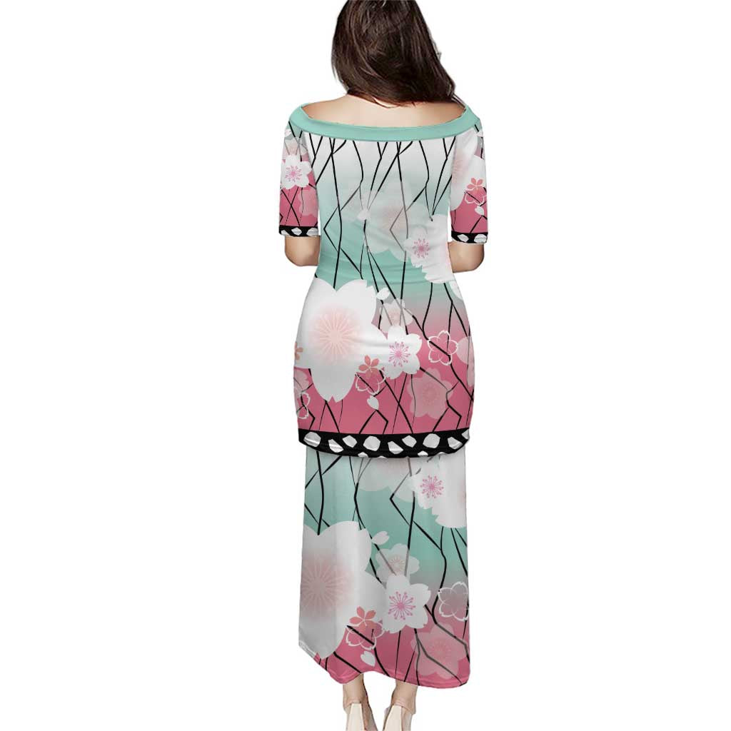 Japanese Kocho Pattern Puletasi Insect Pillar Butterfly Flower Fairy LT9 - Polynesian Pride
