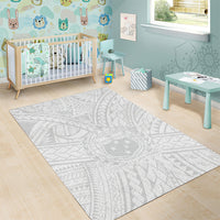 Samoa Lotu Tamaiti Area Rug Polynesian White Sunday Simple LT9 - Polynesian Pride