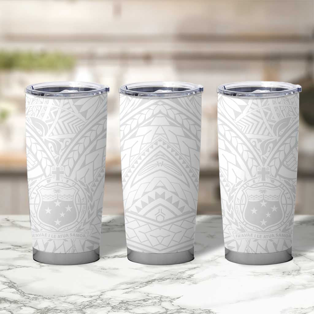 Samoa Lotu Tamaiti Tumbler Cup Polynesian White Sunday Simple LT9 - Polynesian Pride
