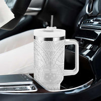 Samoa Lotu Tamaiti Tumbler With Handle Polynesian White Sunday Simple LT9 - Polynesian Pride