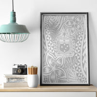 Samoa Lotu Tamait Canvas Wall Art Tropical Plant White Sunday With Polynesia Pattern LT9 - Polynesian Pride