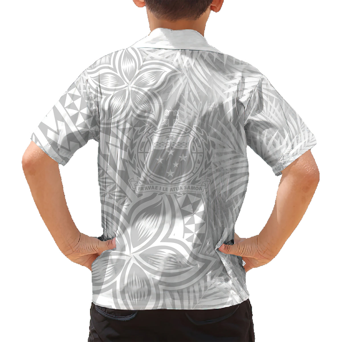 Samoa Lotu Tamait Kid Hawaiian Shirt Tropical Plant White Sunday With Polynesia Pattern LT9 - Polynesian Pride