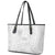 Personalised Samoa Lotu Tamait Leather Tote Bag Tropical Plant White Sunday With Polynesia Pattern LT9 - Polynesian Pride