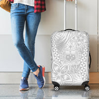 Personalised Samoa Lotu Tamait Luggage Cover Tropical Plant White Sunday With Polynesia Pattern LT9 - Polynesian Pride