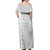 Personalised Tonga White Sunday Off Shoulder Maxi Dress Tropical Plant With Polynesian Pattern LT9 - Polynesian Pride