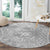 Personalised Tonga White Sunday Round Carpet Tropical Plant With Polynesian Pattern LT9 - Polynesian Pride