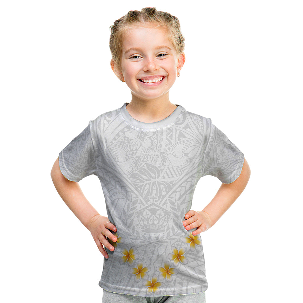 Tonga White Sunday Kid T Shirt Polynesian Plumeria Tribal Simple LT9 White - Polynesian Pride