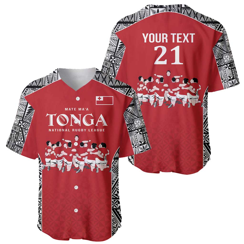 Custom Tonga Rugby Mate Ma'a Baseball Jersey Tonga XIII Make History Pacific Champions LT9 - Polynesian Pride