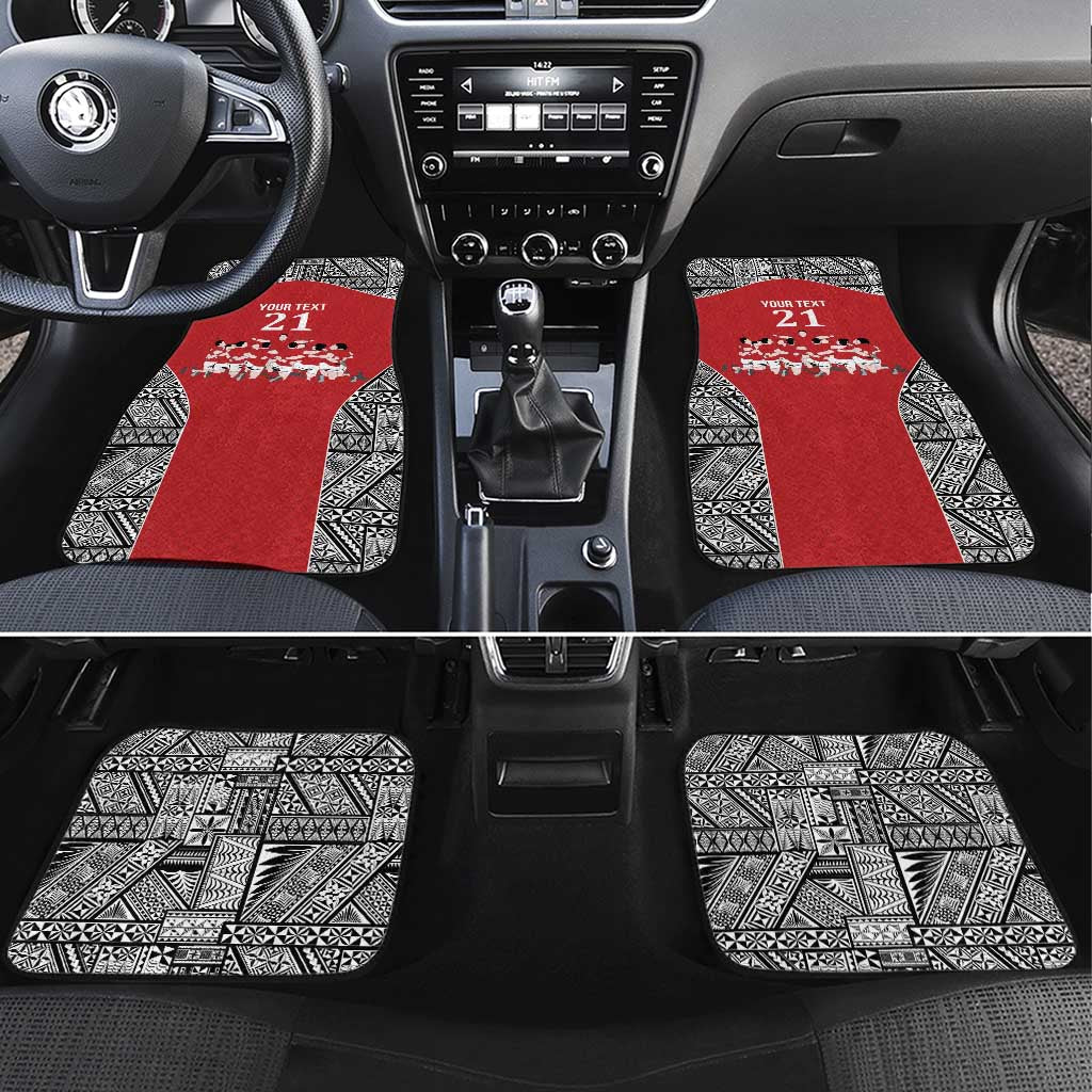Custom Tonga Rugby Mate Ma'a Car Mats Tonga XIII Make History Pacific Champions LT9 Set 4pcs Red - Polynesian Pride