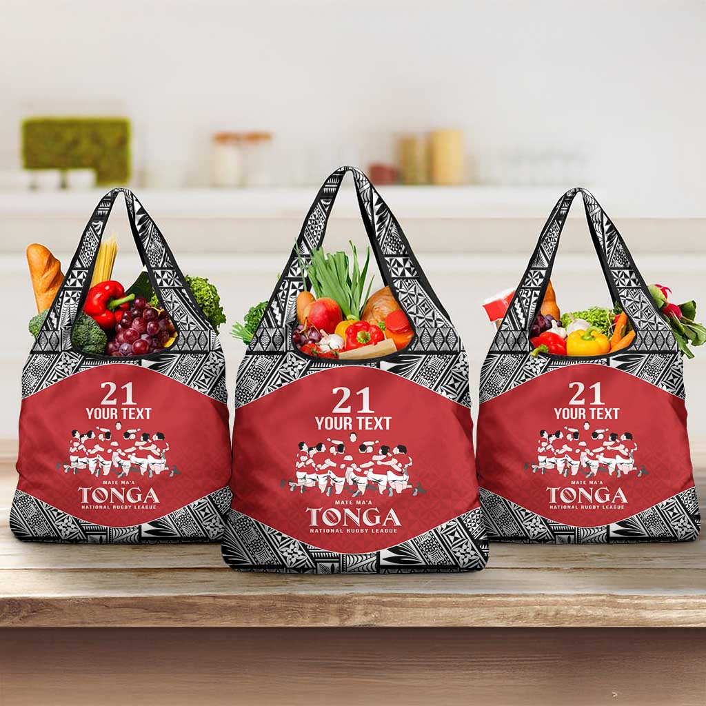 Custom Tonga Rugby Mate Ma'a Grocery Bag Tonga XIII Make History Pacific Champions LT9 3-pack One Size Red - Polynesian Pride