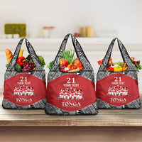 Custom Tonga Rugby Mate Ma'a Grocery Bag Tonga XIII Make History Pacific Champions LT9 3-pack One Size Red - Polynesian Pride