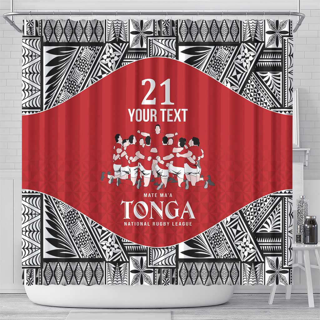 Custom Tonga Rugby Mate Ma'a Shower Curtain Tonga XIII Make History Pacific Champions LT9 - Polynesian Pride