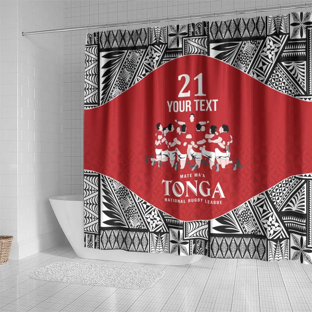 Custom Tonga Rugby Mate Ma'a Shower Curtain Tonga XIII Make History Pacific Champions LT9 - Polynesian Pride