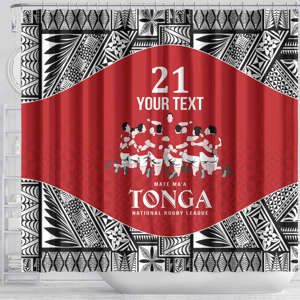 Custom Tonga Rugby Mate Ma'a Shower Curtain Tonga XIII Make History Pacific Champions LT9 - Polynesian Pride
