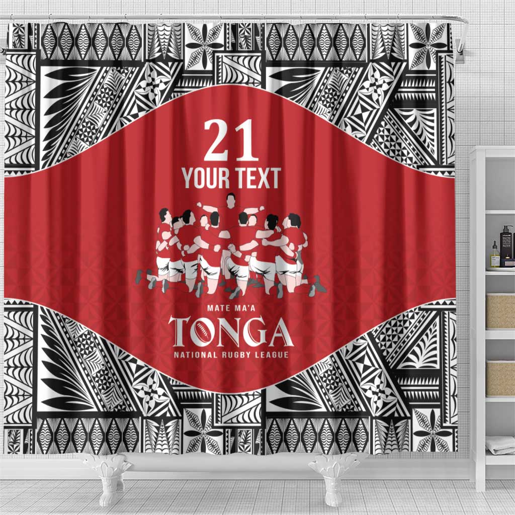 Custom Tonga Rugby Mate Ma'a Shower Curtain Tonga XIII Make History Pacific Champions LT9 - Polynesian Pride