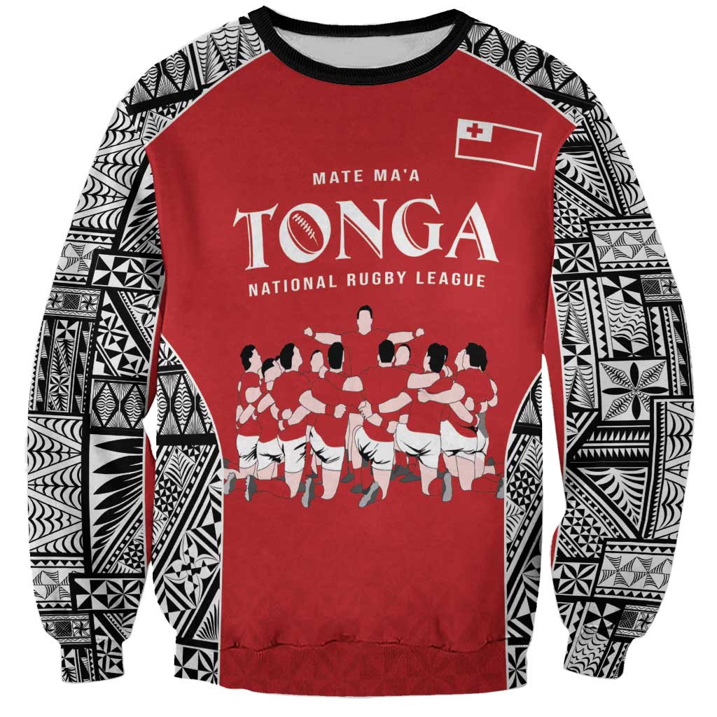 Custom Tonga Rugby Mate Ma'a Sweatshirt Tonga XIII Make History Pacific Champions LT9 Unisex Red - Polynesian Pride