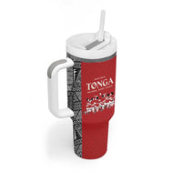 Custom Tonga Rugby Mate Ma'a Tumbler With Handle Tonga XIII Make History Pacific Champions LT9 - Polynesian Pride