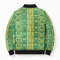 Hawaii Lei with Tribal Quilt Motif Bomber Puffer Jacket LT9 - Polynesian Pride