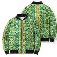 Hawaii Lei with Tribal Quilt Motif Bomber Puffer Jacket LT9 - Polynesian Pride