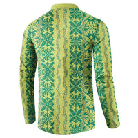 Hawaii Lei with Tribal Quilt Motif Button Sweatshirt LT9 - Polynesian Pride