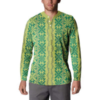 Hawaii Lei with Tribal Quilt Motif Button Sweatshirt LT9 - Polynesian Pride