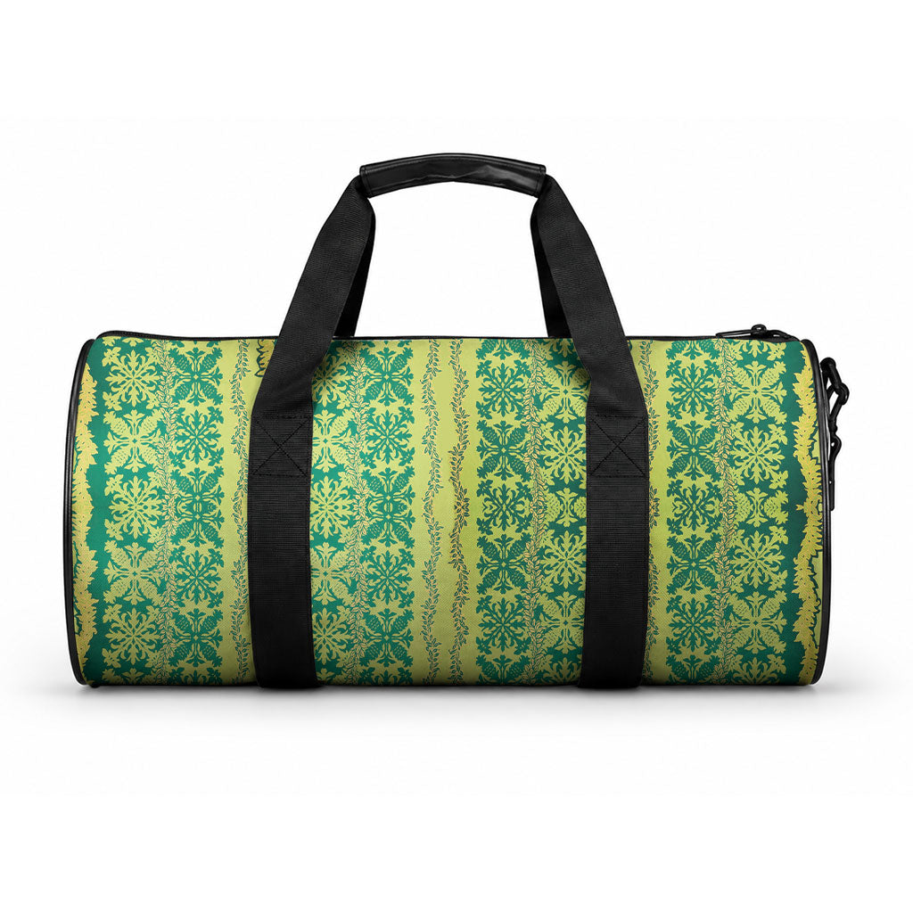 Hawaii Lei with Tribal Quilt Motif Duffle Bag LT9 One size Green - Polynesian Pride
