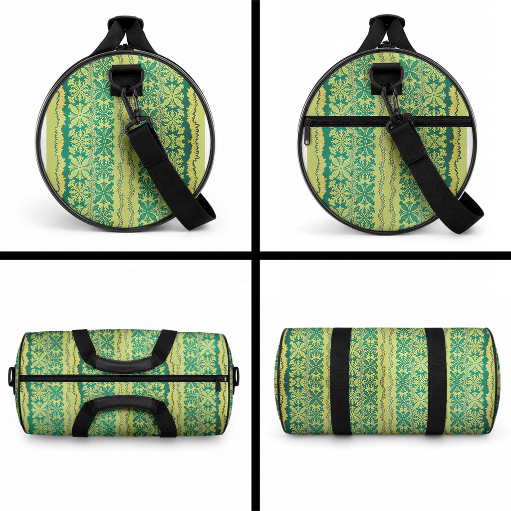 Hawaii Lei with Tribal Quilt Motif Duffle Bag LT9 - Polynesian Pride