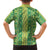 Hawaii Lei with Tribal Quilt Motif Family Matching Short Sleeve Bodycon Dress and Hawaiian Shirt