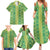 Hawaii Lei with Tribal Quilt Motif Family Matching Summer Maxi Dress and Hawaiian Shirt