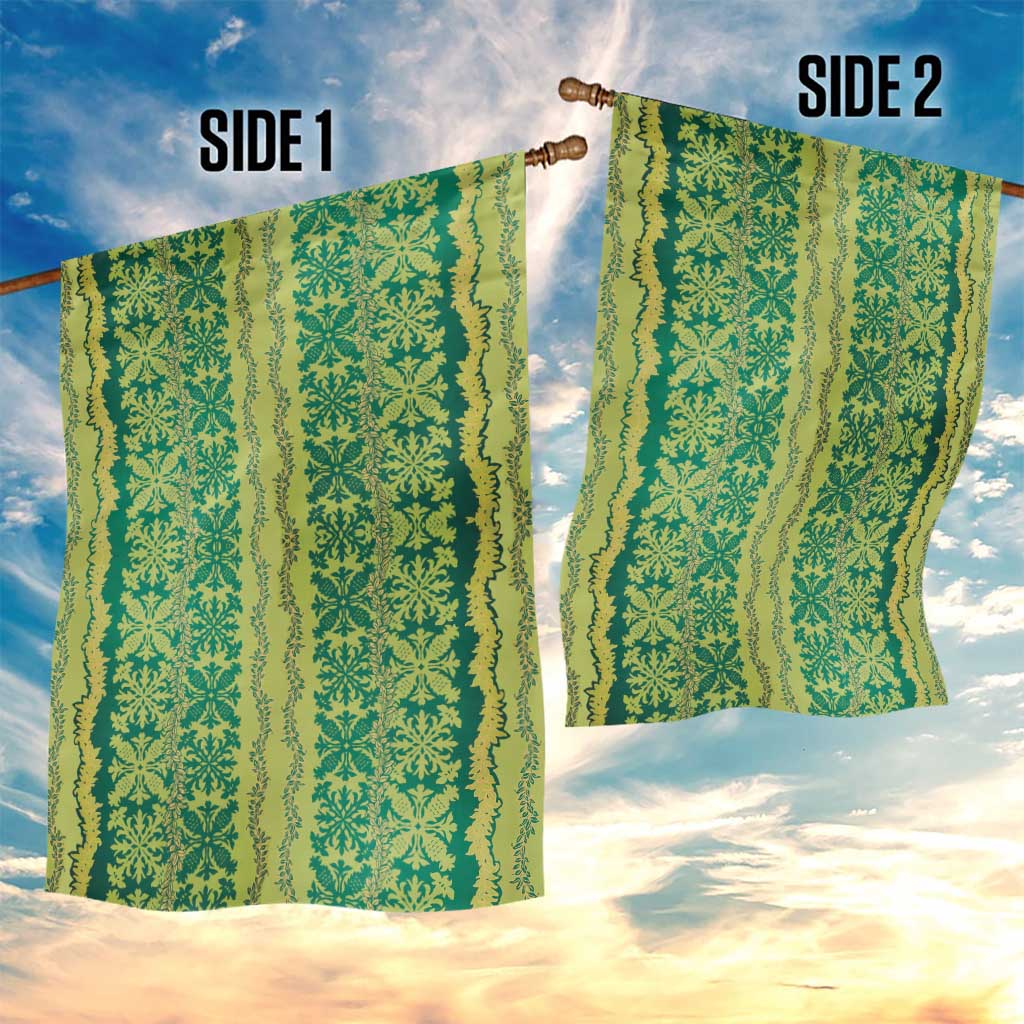 Hawaii Lei with Tribal Quilt Motif Garden Flag LT9 - Polynesian Pride