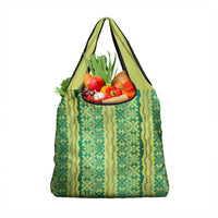 Hawaii Lei with Tribal Quilt Motif Grocery Bag LT9 1-pack One Size Green - Polynesian Pride