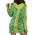 Hawaii Lei with Tribal Quilt Motif Hoodie Dress