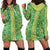 Hawaii Lei with Tribal Quilt Motif Hoodie Dress