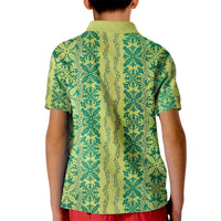 Hawaii Lei with Tribal Quilt Motif Kid Polo Shirt LT9 - Polynesian Pride