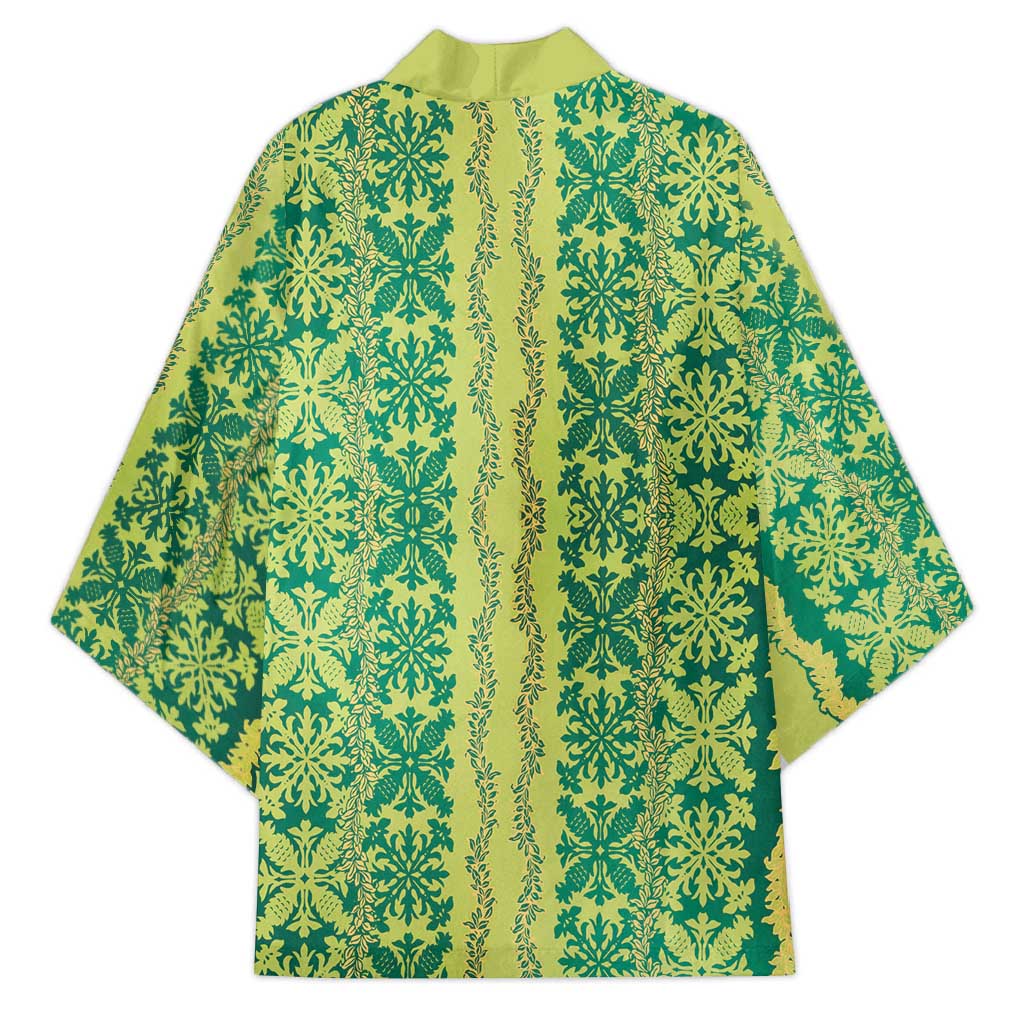 Hawaii Lei with Tribal Quilt Motif Kimono LT9 - Polynesian Pride