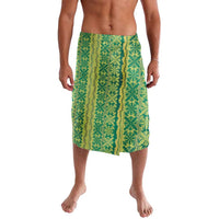 Hawaii Lei with Tribal Quilt Motif Lavalava LT9 Green - Polynesian Pride