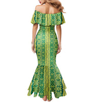 Hawaii Lei with Tribal Quilt Motif Mermaid Dress LT9 - Polynesian Pride