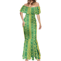 Hawaii Lei with Tribal Quilt Motif Mermaid Dress LT9 - Polynesian Pride